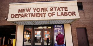A view of Department of Labor in Flushing, Queens amid the coronavirus (COVID-19) outbreak on March 26, 2020 in New York City