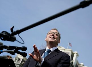 Council of Economic Advisers Chairman Kevin Hassett speaks to reporters at the White House in Washington, U.S.