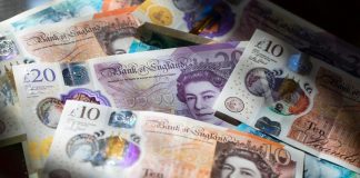 Sterling fell 1% on Friday after a record slump among Britain’s services and manufacturing firms deepened in late March as businesses and households paused activity to prevent the spread of the coronavirus.
