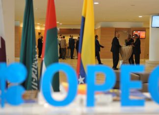 Participants attend the opening session of the 15th International Energy Forum in Algiers on September 27, 2016. Oil prices rose modestly ahead of a meeting of producers from the Organization of the Petroleum Exporting Countries (OPEC) cartel and Russia in Algeria on September 28 that could agree to cap supplies. / AFP / Ryad Kramdi (Photo credit should read RYAD KRAMDI/AFP/Getty Images)