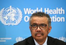 Director-General of the WHO Tedros Adhanom Ghebreyesus, attends a news conference on the coronavirus (COVID-2019) in Geneva, Switzerland