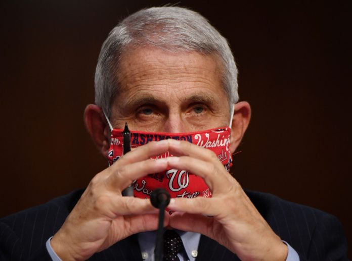 Dr Anthony Fauci, director of the National Institute for Allergy and Infectious Diseases prepares to testify ahead of a Senate Health, Education, Labor and Pensions (HELP) Committee hearing on Capitol Hill in Washington, U.S., June